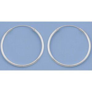Silver Continuous Hoop Earrings